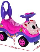 MalPlay Masinuta fara pedale Ride-on Kitty Pink cu spatar inalt volan cu claxon sistem antirasturnare de la 18 luni pana la 27 kg