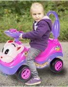 MalPlay Masinuta fara pedale Ride-on Kitty Pink cu spatar inalt volan cu claxon sistem antirasturnare de la 18 luni pana la 27 kg