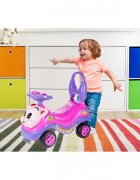 MalPlay Masinuta fara pedale Ride-on Kitty Pink cu spatar inalt volan cu claxon sistem antirasturnare de la 18 luni pana la 27 kg