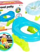 MalPlay Olita de calatorie 2 in 1 pentru copii Blue design ergonomic portabila si pliabila 17 x 25 x 27.5 cm