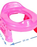 MalPlay Olita de calatorie 2 in 1 pentru copii Pink design ergonomic portabila si pliabila 17 x 25 x 27.5 cm