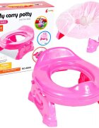 MalPlay Olita de calatorie 2 in 1 pentru copii Pink design ergonomic portabila si pliabila 17 x 25 x 27.5 cm