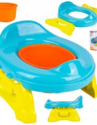 MalPlay Olita de calatorie si scaun de toaleta 2 in 1 portabila si pliabila cu vas colector detasabil 41 x 27.5 x 10 cm BlueGreen