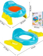 MalPlay Olita de calatorie si scaun de toaleta 2 in 1 portabila si pliabila cu vas colector detasabil 41 x 27.5 x 10 cm BlueGreen
