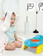 MalPlay Olita de calatorie si scaun de toaleta 2 in 1 portabila si pliabila cu vas colector detasabil 41 x 27.5 x 10 cm BlueGreen