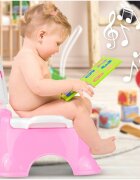 MalPlay Olita muzicala multifunctionala pentru copii Pink design ergonomic capac rabatabil melodii vesele dimensiune 21 x 35 x 33.5 cm