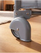 MalPlay Patut de calatorie pentru copii cu doua nivele laterala culisanta salteluta plasa de ventilatie roti usa cu fermoar si geanta de transport inclusa dimensiune 60 x 120 cm Gri