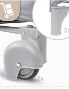 MalPlay Patut pliabil de calatorie pentru copii Luno Grey multifunctional 2 in 1 intrare laterala cu fermoar saltea si geanta de transport incluse dimensiune 60 x 120 cm