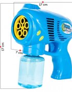 MalPlay Pistol generator baloane de sapun cu baterii 5 orificii randament 10.000 bule in 5 minute 17 x 7 cm Turbo Bubble Blue