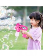 MalPlay Pistol generator baloane de sapun cu baterii 5 orificii randament 10.000 bule in 5 minute 17 x 7 cm Turbo Bubble Pink