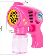 MalPlay Pistol generator baloane de sapun cu baterii 5 orificii randament 10.000 bule in 5 minute 17 x 7 cm Turbo Bubble Pink