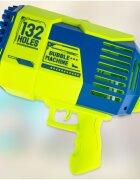 MalPlay Pistol generator baloane de sapun pentru copii cu 132 de orificii 2 sticlute cu lichid incluse incarcare USB