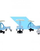 MalPlay PlasmaCar pentru copii fara pedale Blue cu volan rotativ 360 grade roti luminoase din cauciuc scaun ergonomic suport pentru picioare aderent recomandat copiilor de la 2 ani
