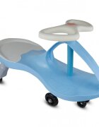 MalPlay PlasmaCar pentru copii fara pedale Blue cu volan rotativ 360 grade roti luminoase din cauciuc scaun ergonomic suport pentru picioare aderent recomandat copiilor de la 2 ani