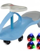MalPlay PlasmaCar pentru copii fara pedale Pink cu volan rotativ 360 grade roti luminoase din cauciuc scaun ergonomic suport pentru picioare aderent recomandat copiilor de la 2 ani