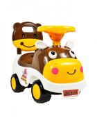 MalPlay Ride-On copii fara pedale Hipcio Walker Brown cu spatar inalt compartiment de depozitare pozitionat sub scaun claxon recomandata copiilor de la 2 ani