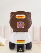 MalPlay Ride-On copii fara pedale Hipcio Walker Brown cu spatar inalt compartiment de depozitare pozitionat sub scaun claxon recomandata copiilor de la 2 ani