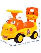 MalPlay Ride-On copii fara pedale Hipcio Walker Pink cu spatar inalt compartiment de depozitare pozitionat sub scaun claxon recomandata copiilor de la 2 ani