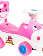 MalPlay Ride-On copii fara pedale Hipcio Walker Pink cu spatar inalt compartiment de depozitare pozitionat sub scaun claxon recomandata copiilor de la 2 ani
