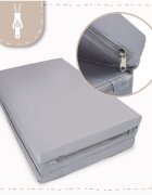 MalPlay Saltea pliabila de calatorie pentru patut copii design pliabil umplutura spuma poliuretanica cu geanta de transport inclusa dimensiune 120x60 cm grey