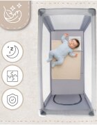 MalPlay Saltea pliabila de calatorie pentru patut copii design pliabil umplutura spuma poliuretanica cu geanta de transport inclusa dimensiune 120x60 cm grey