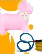 MalPlay Saritor gonflabil pentru copii Pink Dog din cauciuc rezistent cu Pompa si Esarfa colorata detasabila 52 x 46 x 24 cm