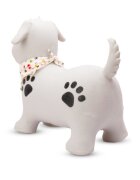 MalPlay Saritor gonflabil pentru copii White Dog din cauciuc rezistent cu Pompa si Esarfa colorata detasabila 52 x 46 x 24 cm