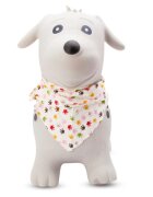 MalPlay Saritor gonflabil pentru copii White Dog din cauciuc rezistent cu Pompa si Esarfa colorata detasabila 52 x 46 x 24 cm