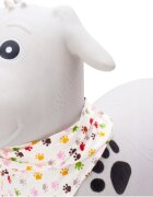 MalPlay Saritor gonflabil pentru copii White Dog din cauciuc rezistent cu Pompa si Esarfa colorata detasabila 52 x 46 x 24 cm