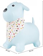 MalPlay Saritor gonflabil pentru copii Yellow Dog din cauciuc rezistent cu Pompa si Esarfa colorata detasabila 52 x 46 x 24 cm