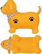 MalPlay Saritor gonflabil pentru copii Yellow Dog din cauciuc rezistent cu Pompa si Esarfa colorata detasabila 52 x 46 x 24 cm
