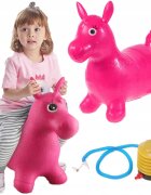 MalPlay Saritor gonflabil Ponei Pink cu pompa inclusa cauciuc durabil greutate admisa 40 kg