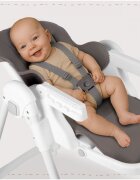 MalPlay Scaun de masa 2 in 1 pentru bebelusi si copii Deli grey model pliabil tavita dubla detasabila echipat cu 2 roti