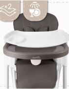 MalPlay Scaun de masa 2 in 1 pentru bebelusi si copii Deli grey model pliabil tavita dubla detasabila echipat cu 2 roti
