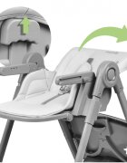 MalPlay Scaun de masa pentru bebelusi si copii Savro Grey pliabil reglabil in 6 trepte pana la 20 kg design scandinav