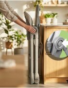 MalPlay Scaun de masa pentru bebelusi si copii Savro Grey pliabil reglabil in 6 trepte pana la 20 kg design scandinav
