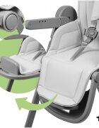 MalPlay Scaun de masa pentru bebelusi si copii Savro Grey pliabil reglabil in 6 trepte pana la 20 kg design scandinav