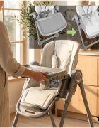 MalPlay Scaun de masa pentru bebelusi si copii Savro Grey pliabil reglabil in 6 trepte pana la 20 kg design scandinav