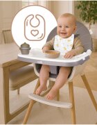 MalPlay Scaun de masa pentru copii Grey reglabil multifunctional 3 in 1 cu centuri de siguranta tavita detasabila si reglabila