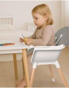 MalPlay Scaun de masa pentru copii Grey reglabil multifunctional 3 in 1 cu centuri de siguranta tavita detasabila si reglabila