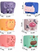 MalPlay Set 6 jucarii de baie din cauciuc moale Happy Animals