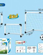 MalPlay Set complet fotbal pentru copii 2in1 include poarta mare si 2 porti mici de antrenament cu minge si pompa inclusa