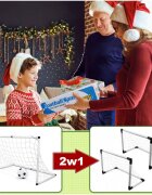 MalPlay Set complet fotbal pentru copii 2in1 include poarta mare si 2 porti mici de antrenament cu minge si pompa inclusa