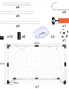MalPlay Set complet fotbal pentru copii 2in1 include poarta mare si 2 porti mici de antrenament cu minge si pompa inclusa