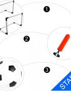 MalPlay Set complet fotbal pentru copii 2in1 include poarta mare si 2 porti mici de antrenament cu minge si pompa inclusa