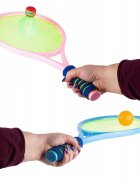 MalPlay Set de tenis si badminton pentru copii cu 2 palete 22 x 48cm minge si fluturas