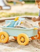 MalPlay Set jucarii pentru nisip Blue include carucior cu roti galetusa si masinuta basculanta