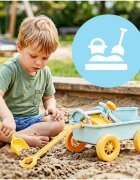 MalPlay Set jucarii pentru nisip Blue include carucior cu roti galetusa si masinuta basculanta