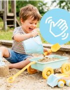 MalPlay Set jucarii pentru nisip Blue include carucior cu roti galetusa si masinuta basculanta