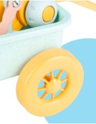 MalPlay Set jucarii pentru nisip Blue include carucior cu roti galetusa si masinuta basculanta